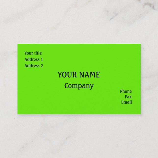 Tarjeta De Visita Verde (Anverso)