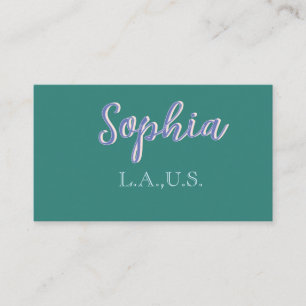 Tarjeta De Visita VERDE agregar nombre chica jefa texto MORADO elega