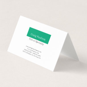 Tarjeta De Visita Verde Azul Blanco Minimalista Moderno Simple