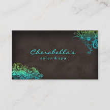 Verde azul elegante Brown del balneario floral