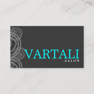 Tarjeta de visita verde azulada del giro elegante