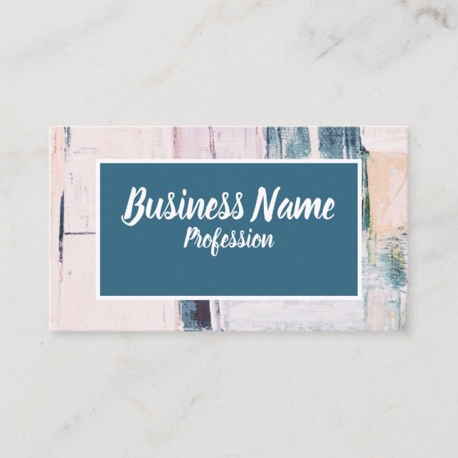 Tarjeta De Visita Verde azulado abstracto de marketing de negocios (Anverso)