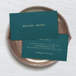 Tarjeta De Visita Verde azulado azul moderno profesional Minimalista