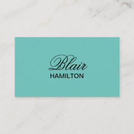 Tarjeta De Visita Verde azulado de lujo