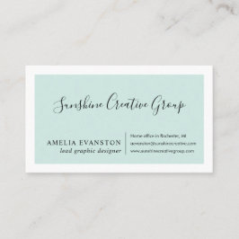 Tarjeta De Visita Verde azulado minimalista moderno