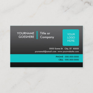 Tarjeta De Visita verde azulado profesional