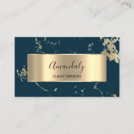 Tarjeta De Visita Verde azulado VIP de lujo profesional Gold Royal M
