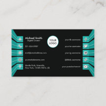 Verde azulados Iconos de medios sociales verdes mi