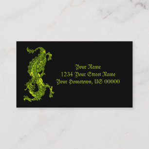 Tarjeta de visita verde clara del dragón