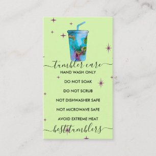 Tarjeta De Visita Verde de cuidado de Tumbler