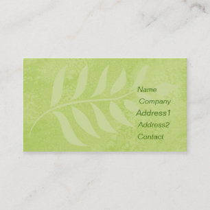 tarjeta de visita verde de la hoja