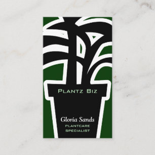 Tarjeta De Visita Verde de la horticultura de los Houseplants del