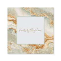 Tarjeta de visita verde de lujo de la ágata del