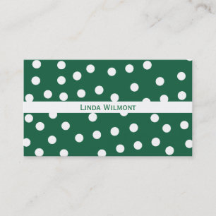 Tarjeta de visita verde de Polkadots