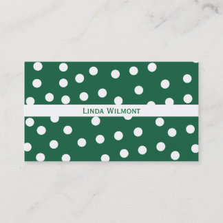Tarjeta de visita verde de Polkadots