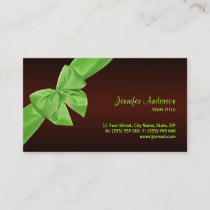Tarjeta de visita verde del arco