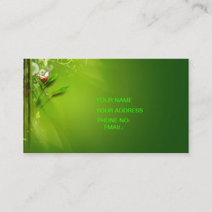 tarjeta de visita verde del cielo
