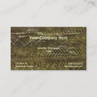 Tarjeta de visita verde del piel de serpiente