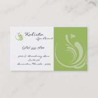 Tarjeta de visita verde del retratamiento del