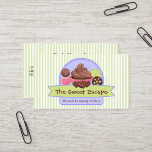 Tarjeta De Visita Verde dulce de los postres