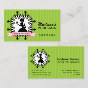 Tarjeta De Visita Verde elegante de la magdalena