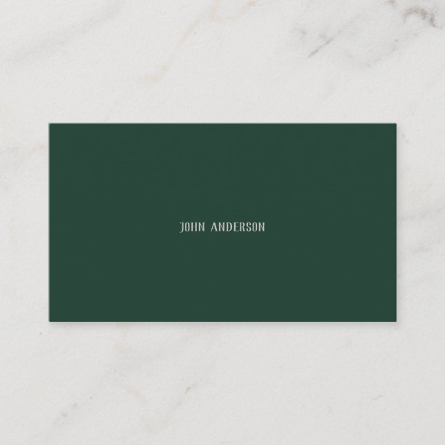 Tarjeta De Visita Verde esmeralda Minimalista profesional moderno (Anverso)