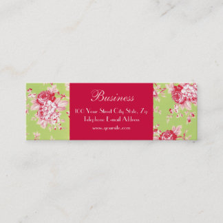 Tarjeta de visita verde flaca de los rosas