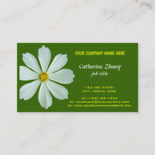 tarjeta de visita verde florida blanca