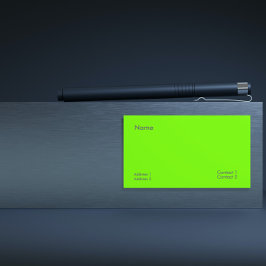 Tarjeta De Visita verde fluorescente