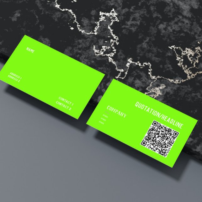 Tarjeta De Visita verde fluorescente - código QR (Subido por el creador)