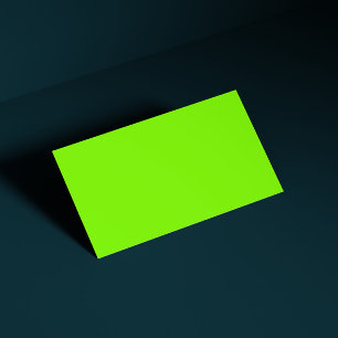 Tarjeta De Visita verde fluorescente en blanco