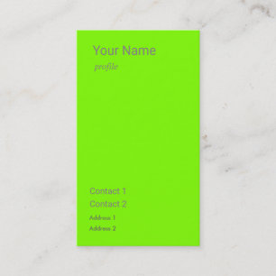Tarjeta De Visita verde fluorescente vertical