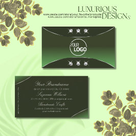 Tarjeta De Visita Verde forestal con diamantes y logotipo de decorac