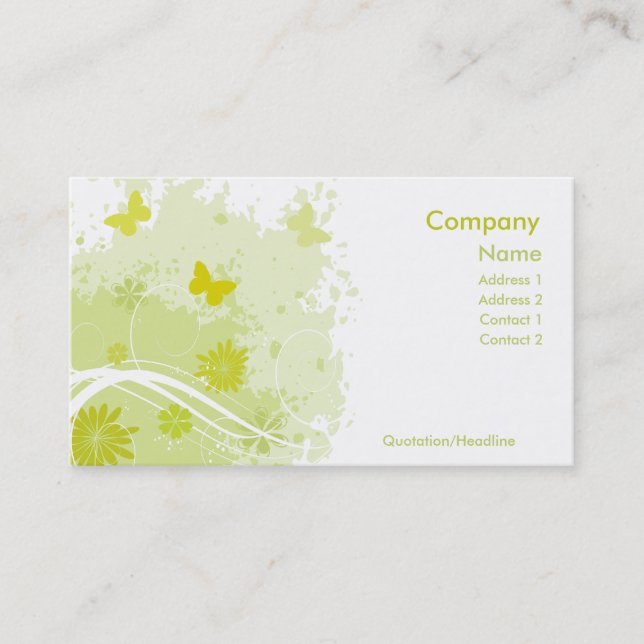 Tarjeta De Visita Verde fresco (Anverso)