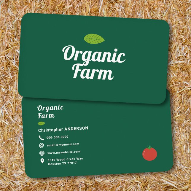 Tarjeta De Visita Verde Granja orgánica (Organic Farm Green Business Card)