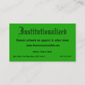 Tarjeta De Visita verde, institucionalizado, ilustraciones del