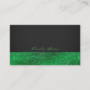 Tarjeta De Visita Verde Lima Glam Moderno Lentejuelas Chic Elegante