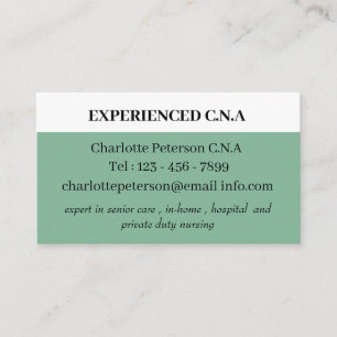 Tarjeta De Visita Verde Marino Oscuro Simple CNA