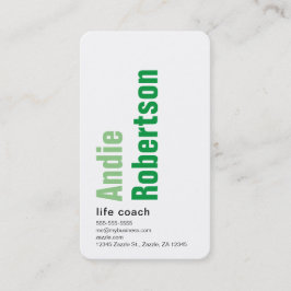Tarjeta De Visita Verde Minimalista contemporáneo