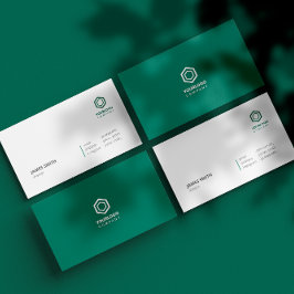 Tarjeta De Visita Verde minimalista elegante