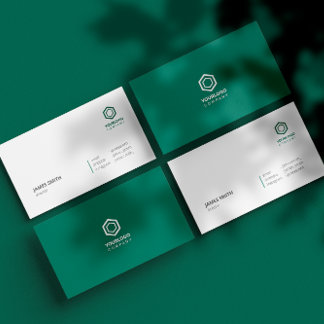Tarjeta De Visita Verde minimalista elegante