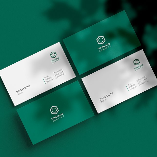 Tarjeta De Visita Verde minimalista elegante (Subido por el creador)