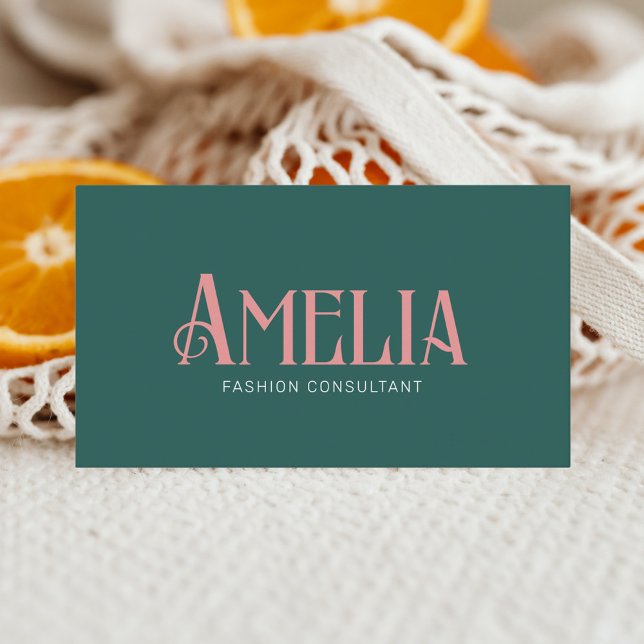 Tarjeta De Visita Verde Minimalista retro (Subido por el creador)