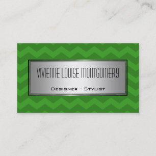 Tarjeta de visita verde moderna del diseñador de