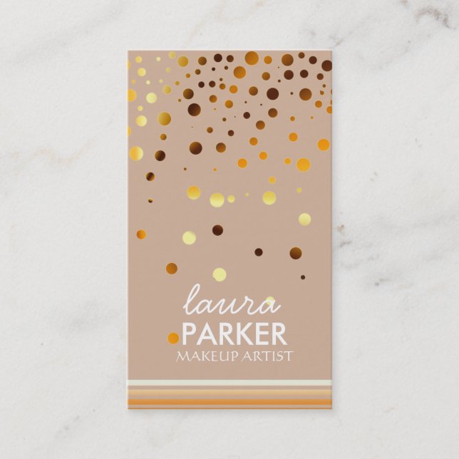 Tarjeta De Visita Verde moderno del artista de maquillaje de Bokeh (Anverso)