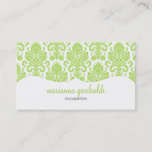 Tarjeta De Visita Verde moderno del damasco personalizado