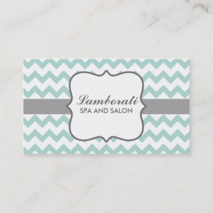 Tarjeta De Visita Verde moderno elegante del modelo de zigzag de