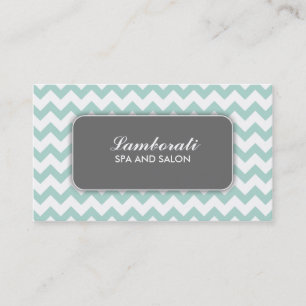 Tarjeta De Visita Verde moderno elegante del modelo de zigzag de