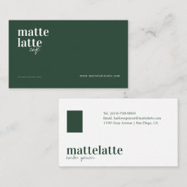 Tarjeta De Visita Verde | Moderno Elegante Minimalista Profesional