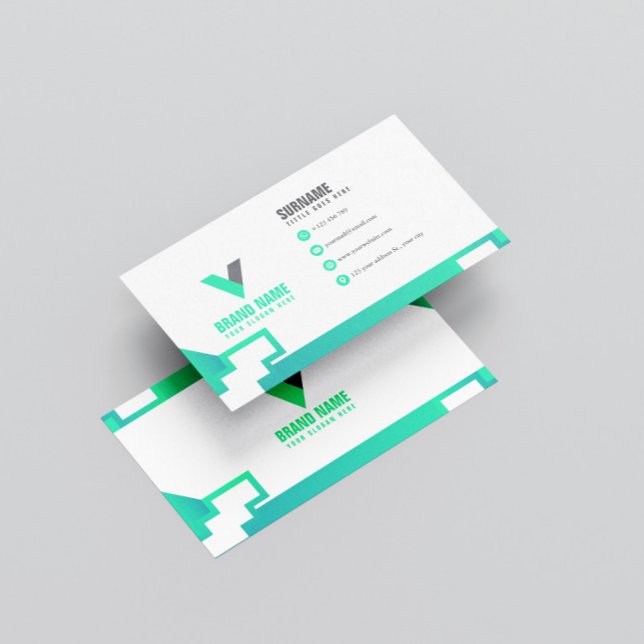 Tarjeta De Visita Verde moderno y elegante (Subido por el creador)
